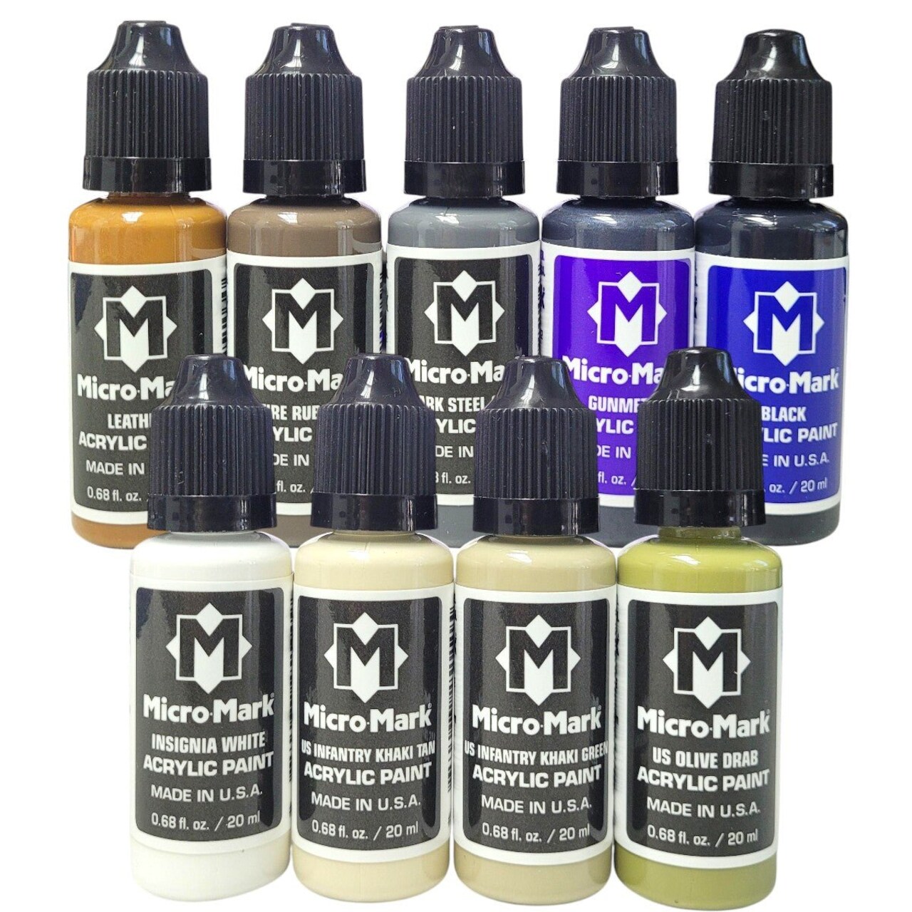 Micro-Mark US Army Armor/Infantry WW1-Vietnam Acrylic Paint Set, 9pc